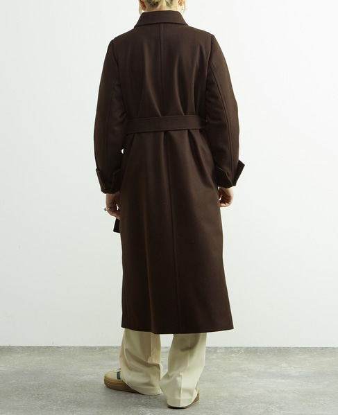 【定番】圧縮メルトンスタンドカラーコート 詳細画像 ダークブラウン 8