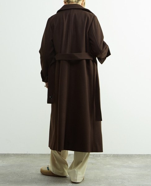 【定番】圧縮メルトンスタンドカラーコート 詳細画像 ダークブラウン 9