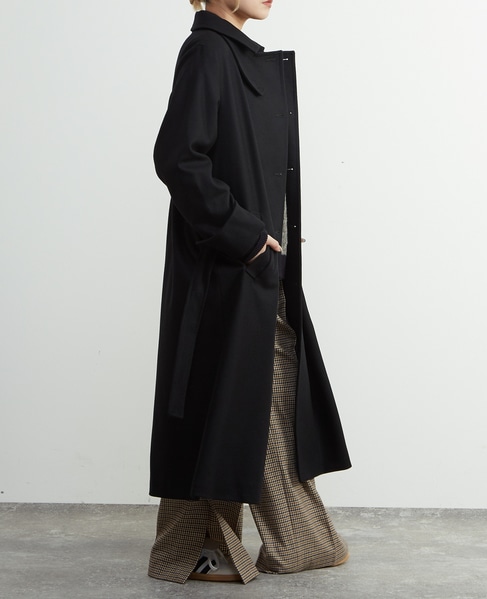 【定番】圧縮メルトンスタンドカラーコート 詳細画像 ブラック 10