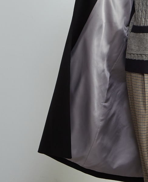 【定番】圧縮メルトンスタンドカラーコート 詳細画像 ブラック 13