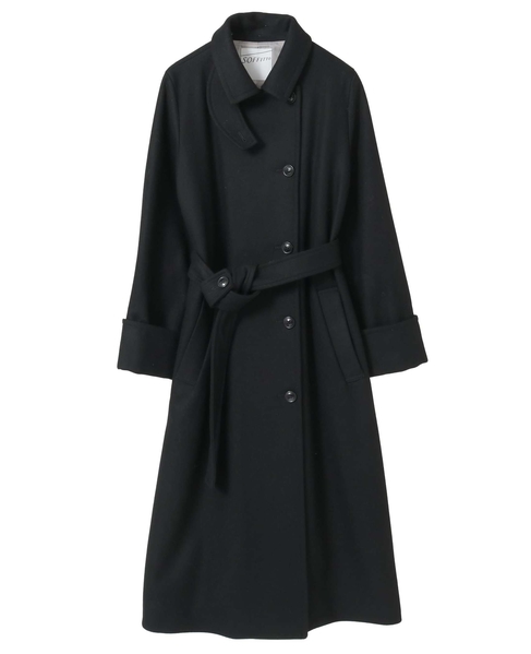 【定番】圧縮メルトンスタンドカラーコート 詳細画像 ブラック 14