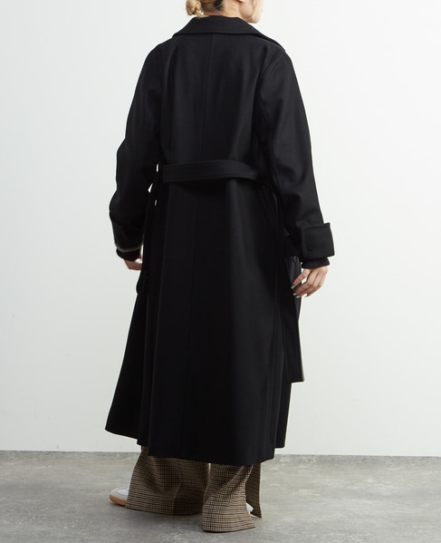 【定番】圧縮メルトンスタンドカラーコート 詳細画像 ブラック 9