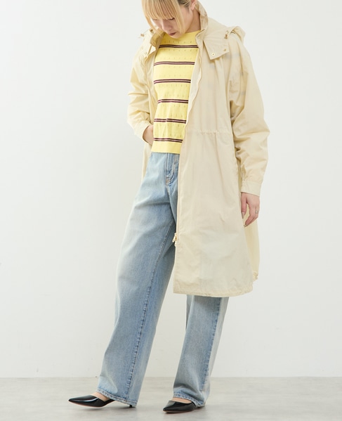 ナイロンフード付コート（フード収納可） 詳細画像 アイボリー 2