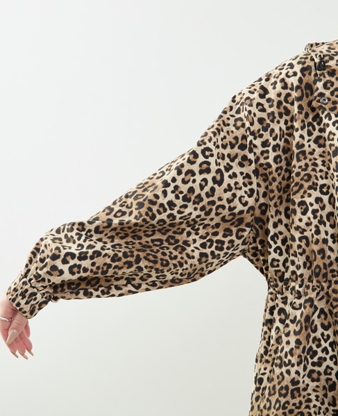 レオパード柄フード付コート（フード収納可） 詳細画像 レオパード 14