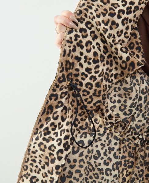 レオパード柄フード付コート（フード収納可） 詳細画像 レオパード 17