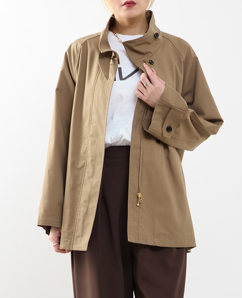 Aラインスタンドコート 詳細画像 ダークベージュ 1