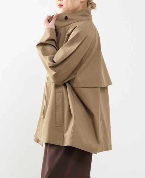 Aラインスタンドコート 詳細画像 ダークベージュ 2
