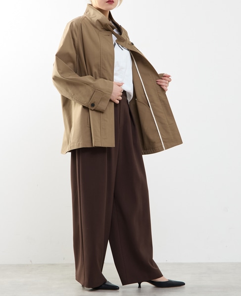 Aラインスタンドコート 詳細画像 ダークベージュ 7