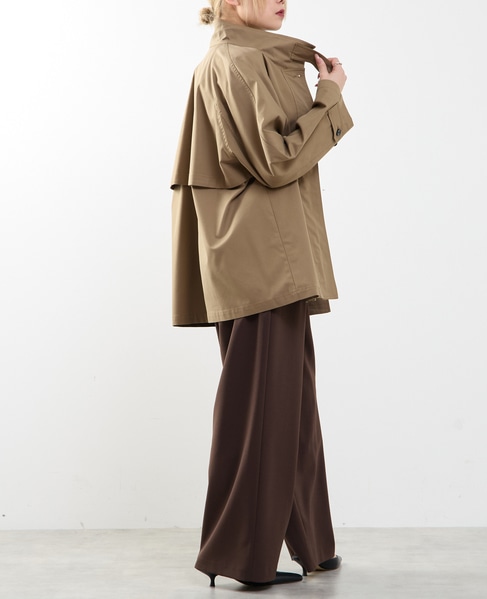 Aラインスタンドコート 詳細画像 ダークベージュ 8