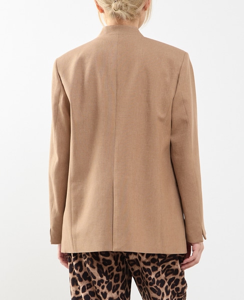 【A_/エース】リネン混ノーカラージャケット 詳細画像 キャメル 3