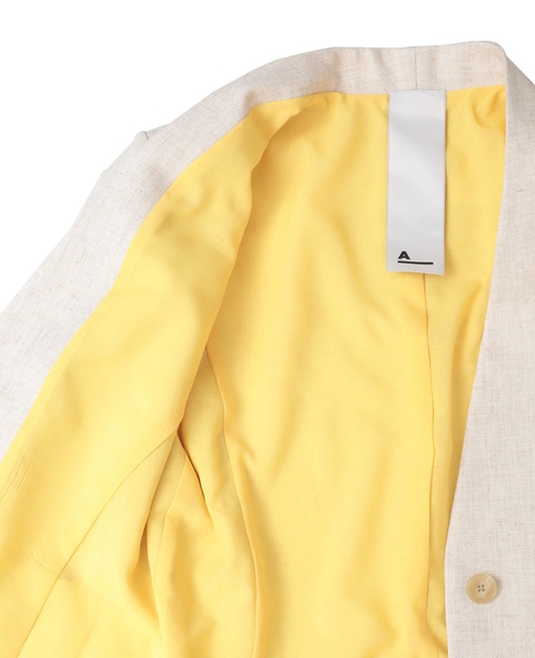 【A_/エース】リネン混ノーカラージャケット 詳細画像 ベージュ 19