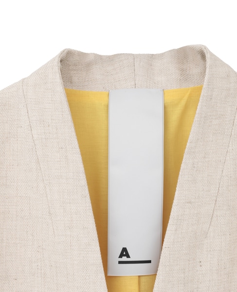 【A_/エース】リネン混ノーカラージャケット 詳細画像 ベージュ 3