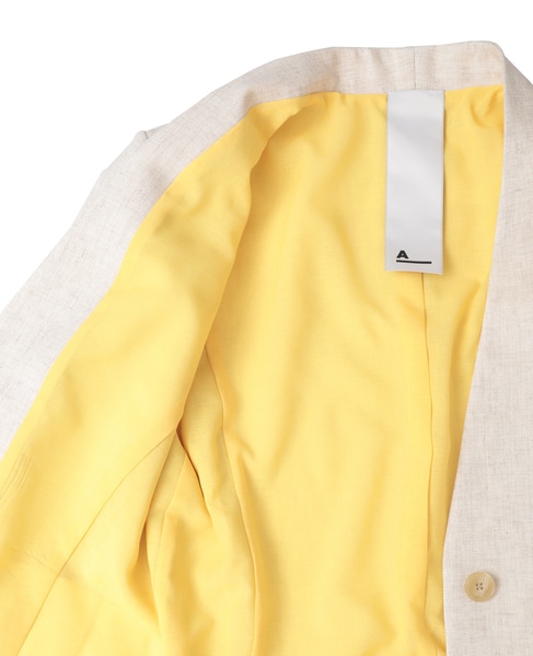 【A_/エース】リネン混ノーカラージャケット 詳細画像 ベージュ 6