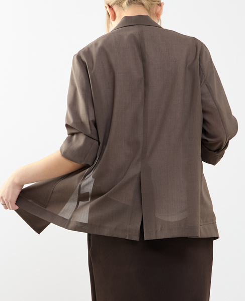 接触冷感シアージャケット 詳細画像 ダークブラウン 3