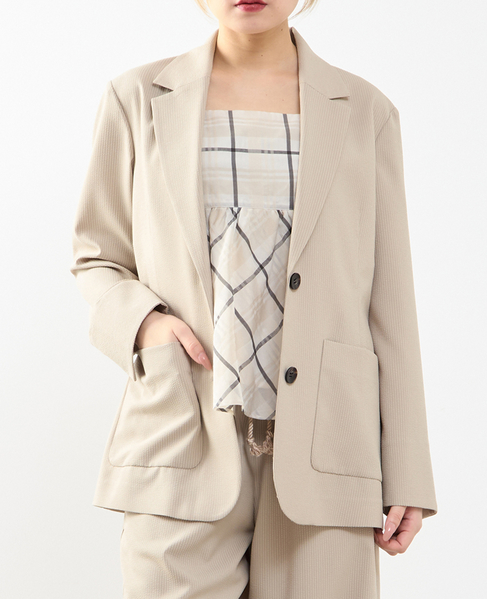 【A_/エース】サッカー ストライプジャケット 詳細画像 ベージュ 1