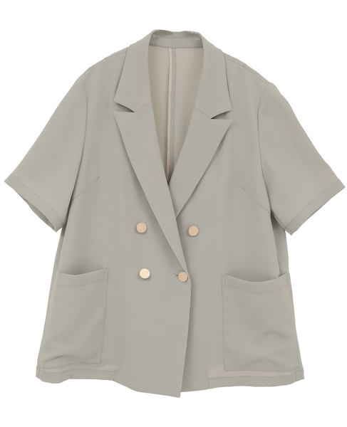 ドライタッチ半袖サマージャケット 詳細画像 グレイッシュベージュ 1