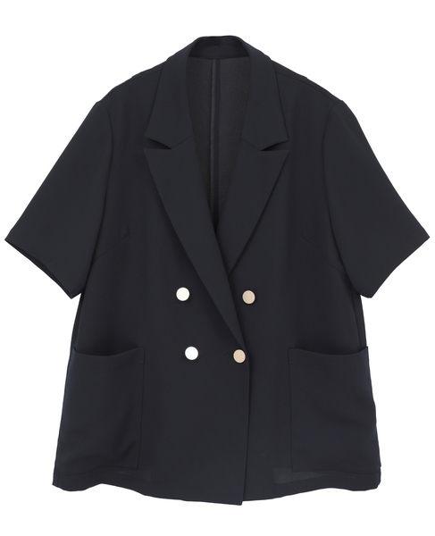 ドライタッチ半袖サマージャケット 詳細画像 ネイビー 1