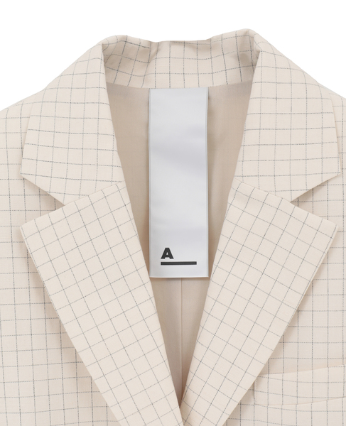 【A_ /エース】カットオフデザイン ノーカラースリーブレスジャケット 詳細画像 ベージュ系その他 15