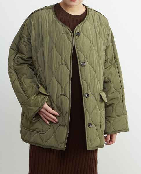 【A_/エース】≪撥水加工≫ナイロンタフタキルティングブルゾン 詳細画像 カーキ 1