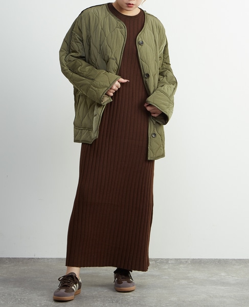 【A_/エース】≪撥水加工≫ナイロンタフタキルティングブルゾン 詳細画像 カーキ 12