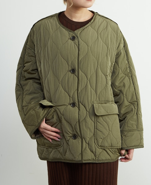 【A_/エース】≪撥水加工≫ナイロンタフタキルティングブルゾン 詳細画像 カーキ 13