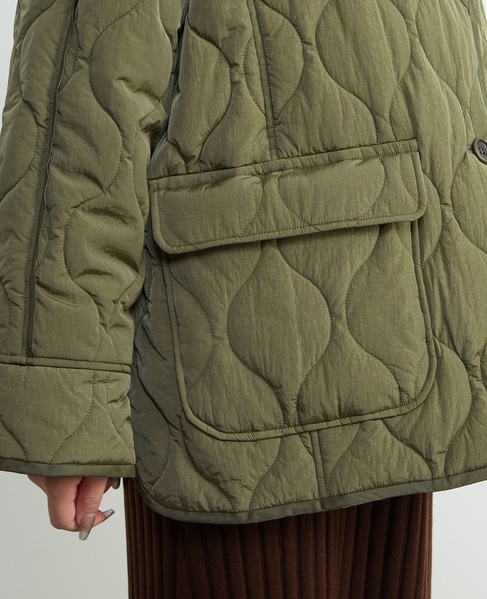 【A_/エース】≪撥水加工≫ナイロンタフタキルティングブルゾン 詳細画像 カーキ 14