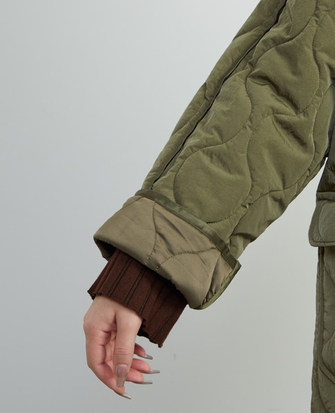 【A_/エース】≪撥水加工≫ナイロンタフタキルティングブルゾン 詳細画像 カーキ 17