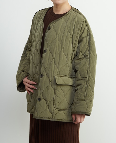 【A_/エース】≪撥水加工≫ナイロンタフタキルティングブルゾン 詳細画像 カーキ 4