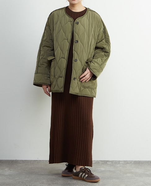 【A_/エース】≪撥水加工≫ナイロンタフタキルティングブルゾン 詳細画像 カーキ 7