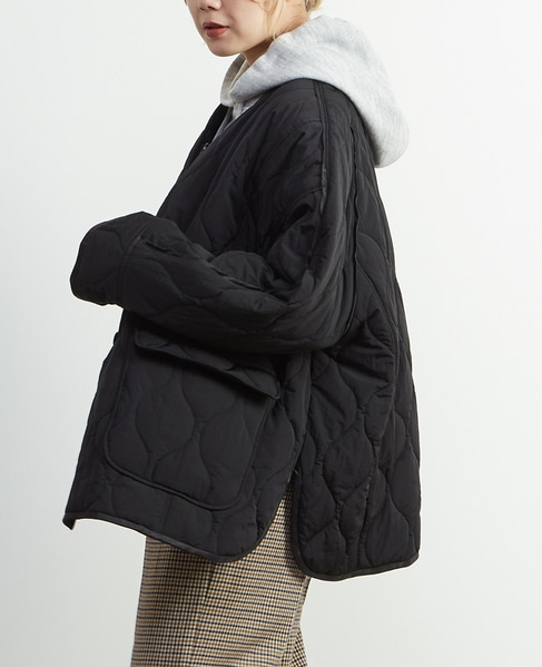 【A_/エース】≪撥水加工≫ナイロンタフタキルティングブルゾン 詳細画像 ブラック 2