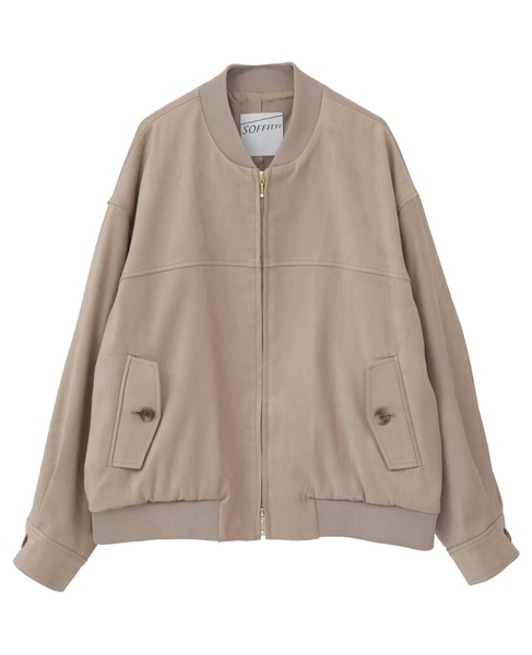 ストレッチフェイクスウェードブルゾン 詳細画像 ダークベージュ 1