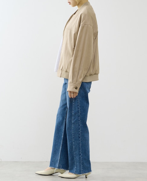 ストレッチフェイクスウェードブルゾン 詳細画像 ダークベージュ 5