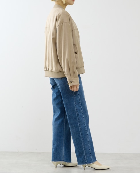 ストレッチフェイクスウェードブルゾン 詳細画像 ダークベージュ 6