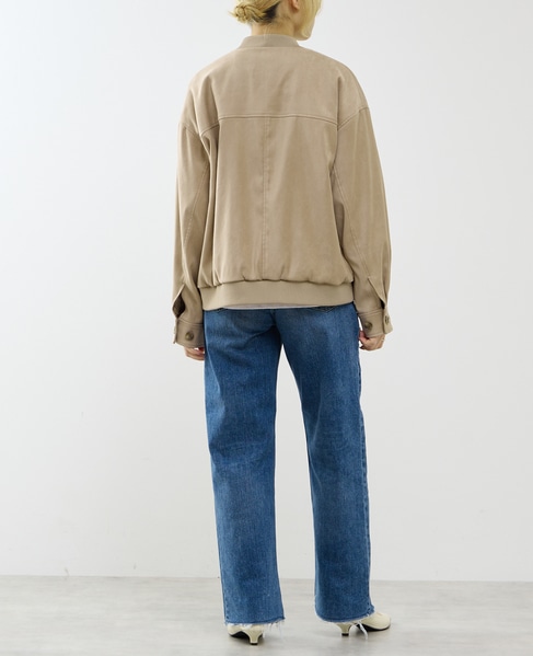 ストレッチフェイクスウェードブルゾン 詳細画像 ダークベージュ 7