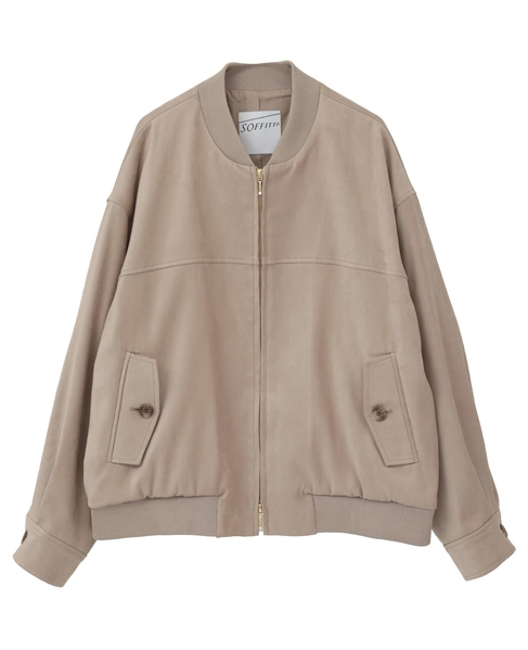 ストレッチフェイクスウェードブルゾン 詳細画像 ダークベージュ 8