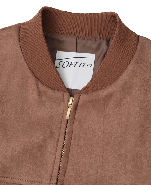 ストレッチフェイクスウェードブルゾン 詳細画像 ブラウン 10