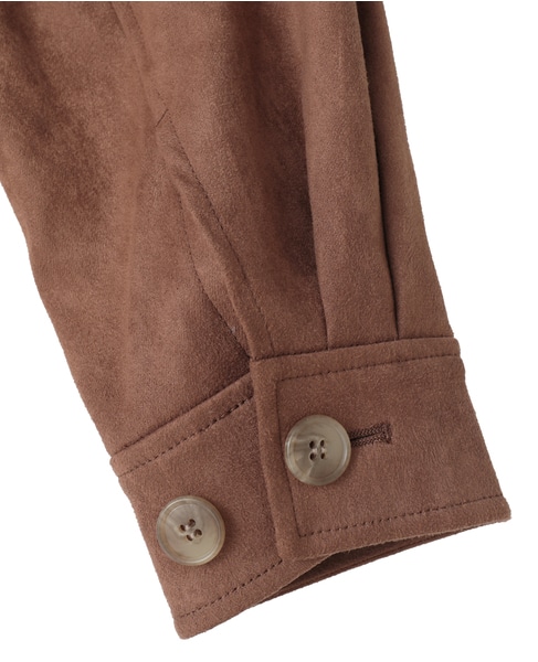ストレッチフェイクスウェードブルゾン 詳細画像 ブラウン 4