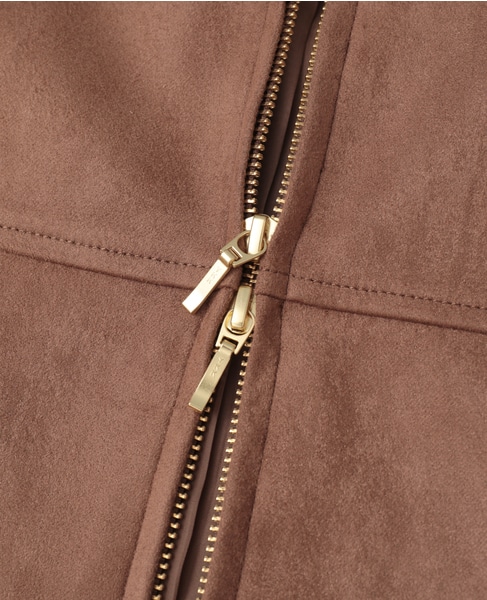 ストレッチフェイクスウェードブルゾン 詳細画像 ブラウン 6