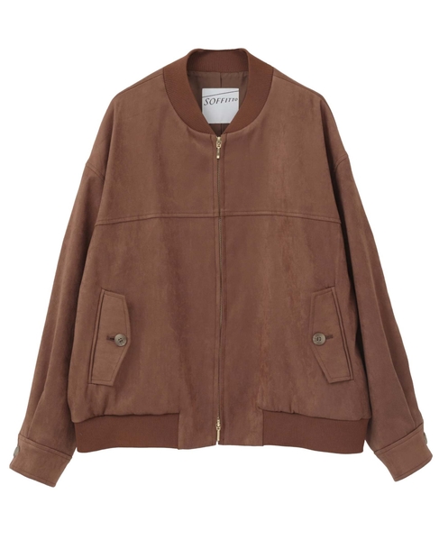 ストレッチフェイクスウェードブルゾン 詳細画像 ブラウン 8