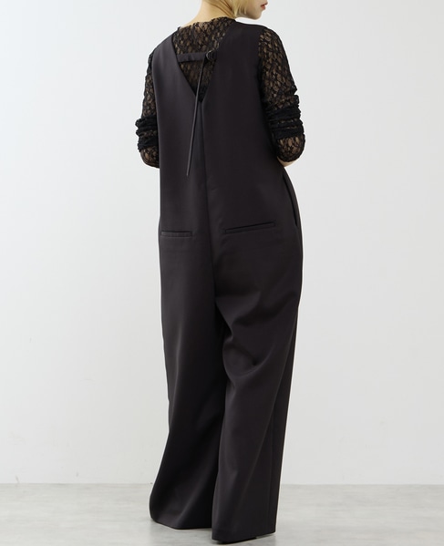 【A_/エース】ドライダブルクロス×レースオールインワン 詳細画像 ブラック 3