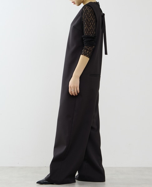 【A_/エース】ドライダブルクロス×レースオールインワン 詳細画像 ブラック 5