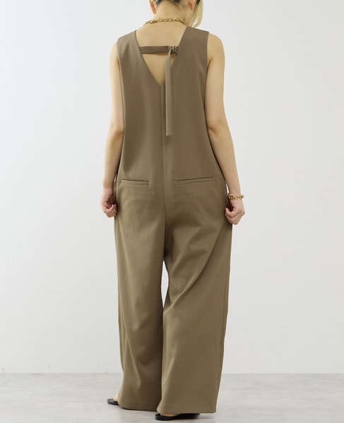 【A_/エース】ドライダブルクロス×レースオールインワン 詳細画像 カーキ 2