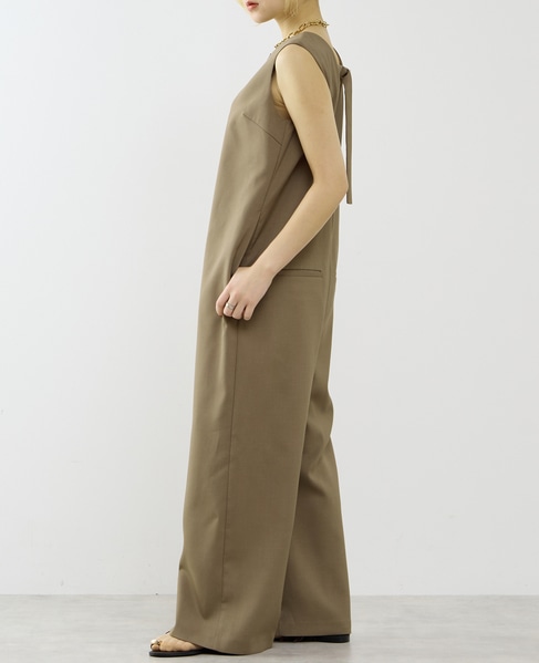 【A_/エース】ドライダブルクロス×レースオールインワン 詳細画像 カーキ 3