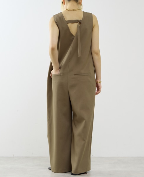 【A_/エース】ドライダブルクロス×レースオールインワン 詳細画像 カーキ 5