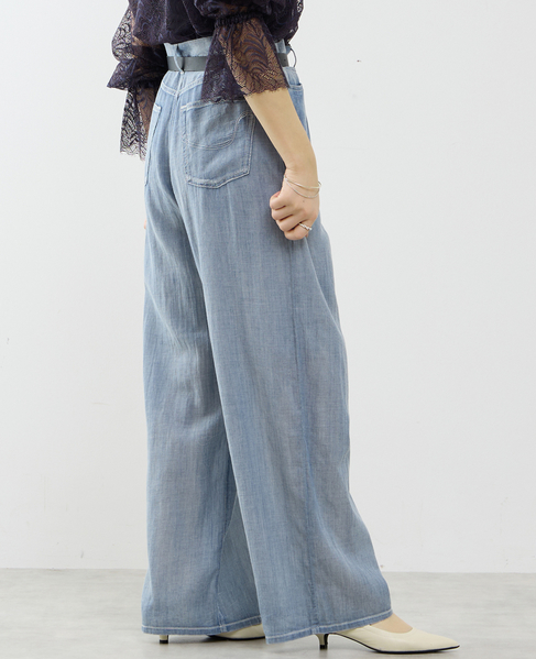 シアーデニムワイドパンツ 詳細画像 ケミカルウォッシュ 2