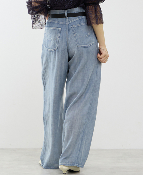 シアーデニムワイドパンツ 詳細画像 ケミカルウォッシュ 3