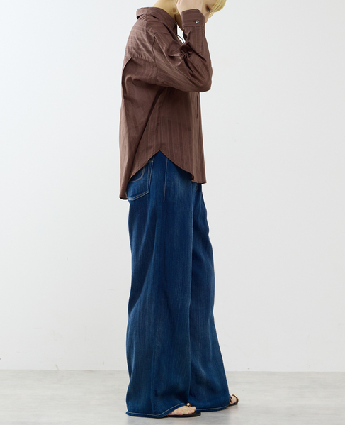 シアーデニムワイドパンツ 詳細画像 インディゴブルー 8