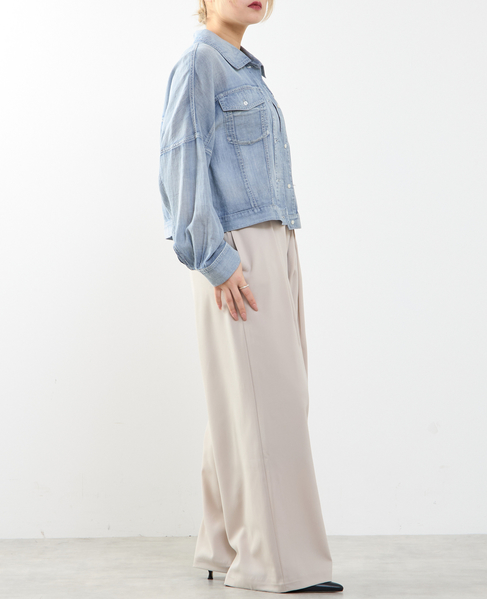 ≪高機能素材≫ワイドパンツ 詳細画像 グレイッシュベージュ 6