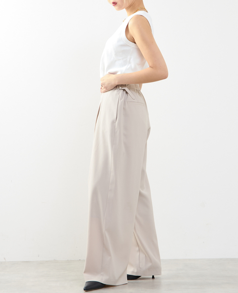 ≪高機能素材≫ワイドパンツ 詳細画像 グレイッシュベージュ 8