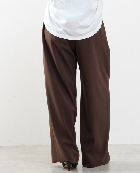 ≪高機能素材≫ワイドパンツ 詳細画像 ブラウン 3